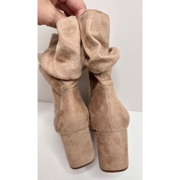 Jessica Simpson Slouch Ankle Boots Pointed Toe High Heel Neutral Tan Size 8 - Picture 6 of 8